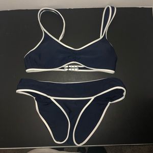 AERIE navy two piece bathing suit